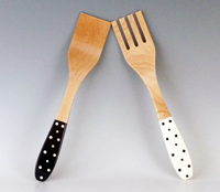 painted wood serving utensils